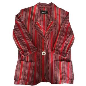 Vintage Southwestern Blazer Jacket Red Horse Blanket Pattern Western size‎ M/L